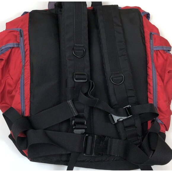 Vintage LL Bean Continental Rucksack Red Backpack Hiking Camping 90s #B155 - Picture 5 of 13